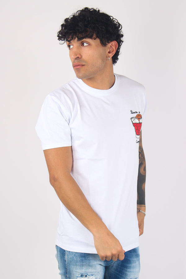 T-shirt Ricamo Campari Bianco-2