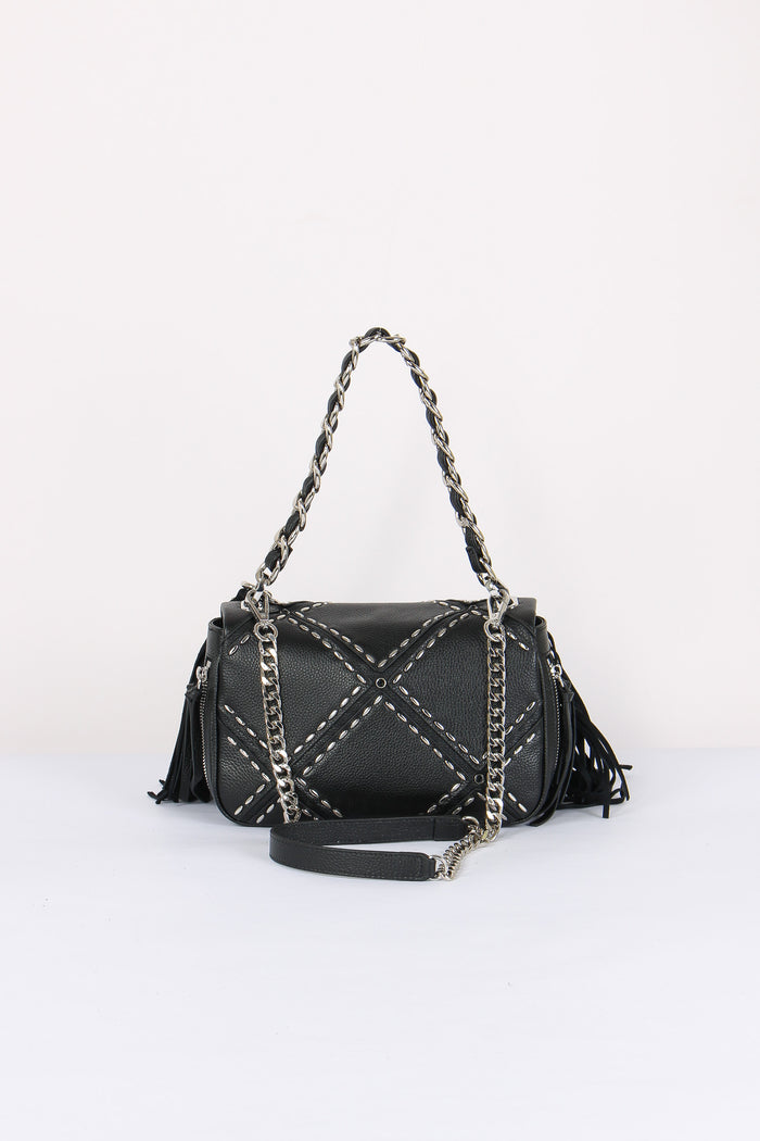 Tracolla Frange Borchie Black-3