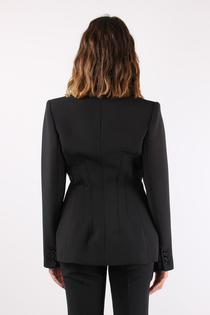 Giacca Doppiopetto Crepe Nero-5