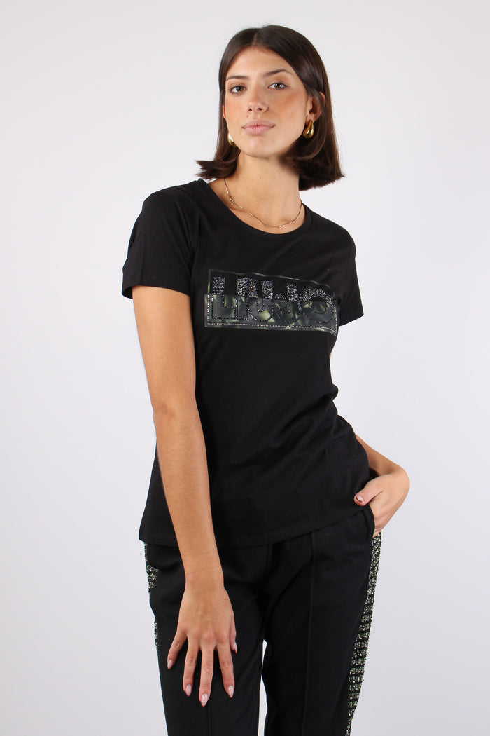 T-shirt Mc Logo Militare Nero/dark Green-4