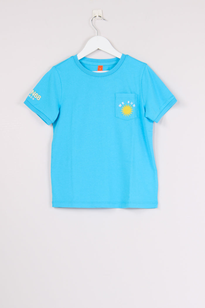 T-shirt Pocket Beach Turchese