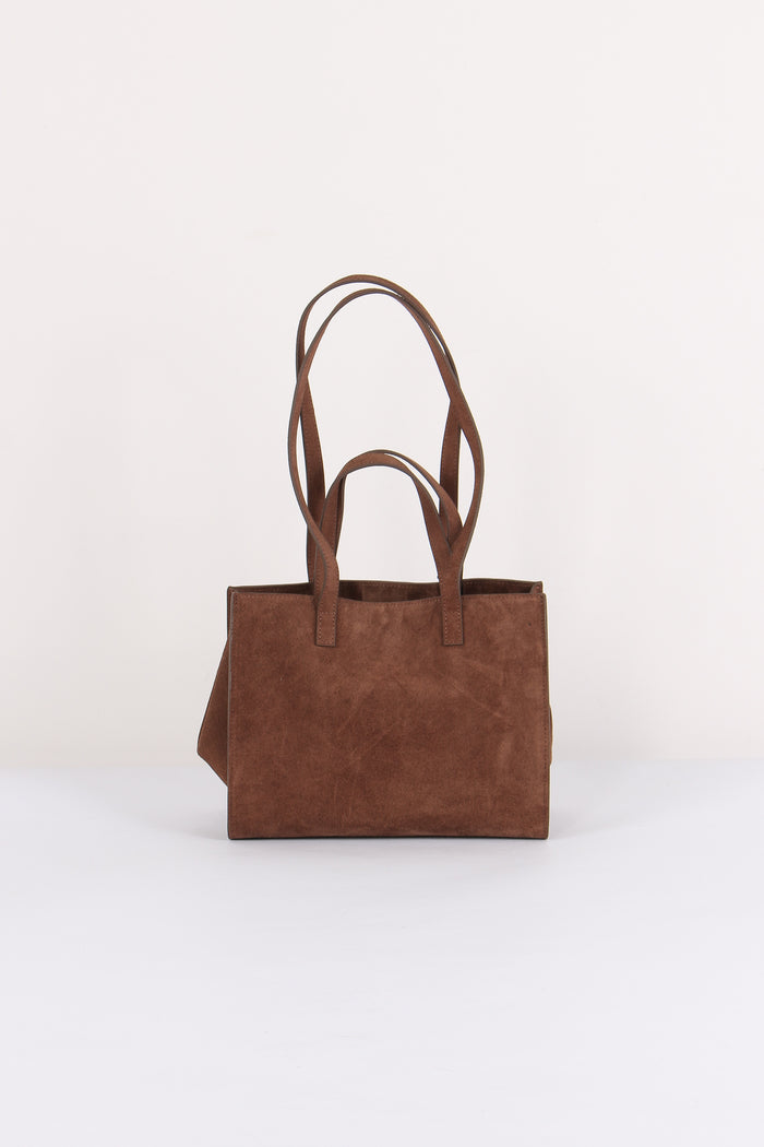 Borsa A Tracolla Midi Suede Brown-3