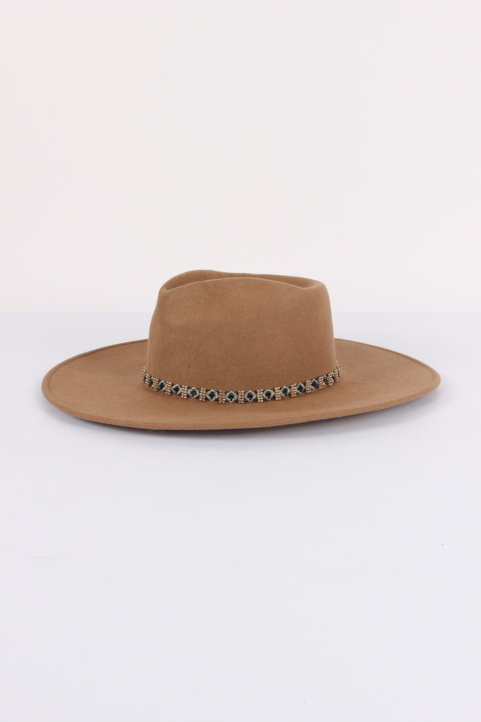 Cappello Tesa Larga Caramello