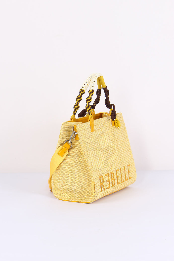 Poppy Shopping Small Rafia Banana-6
