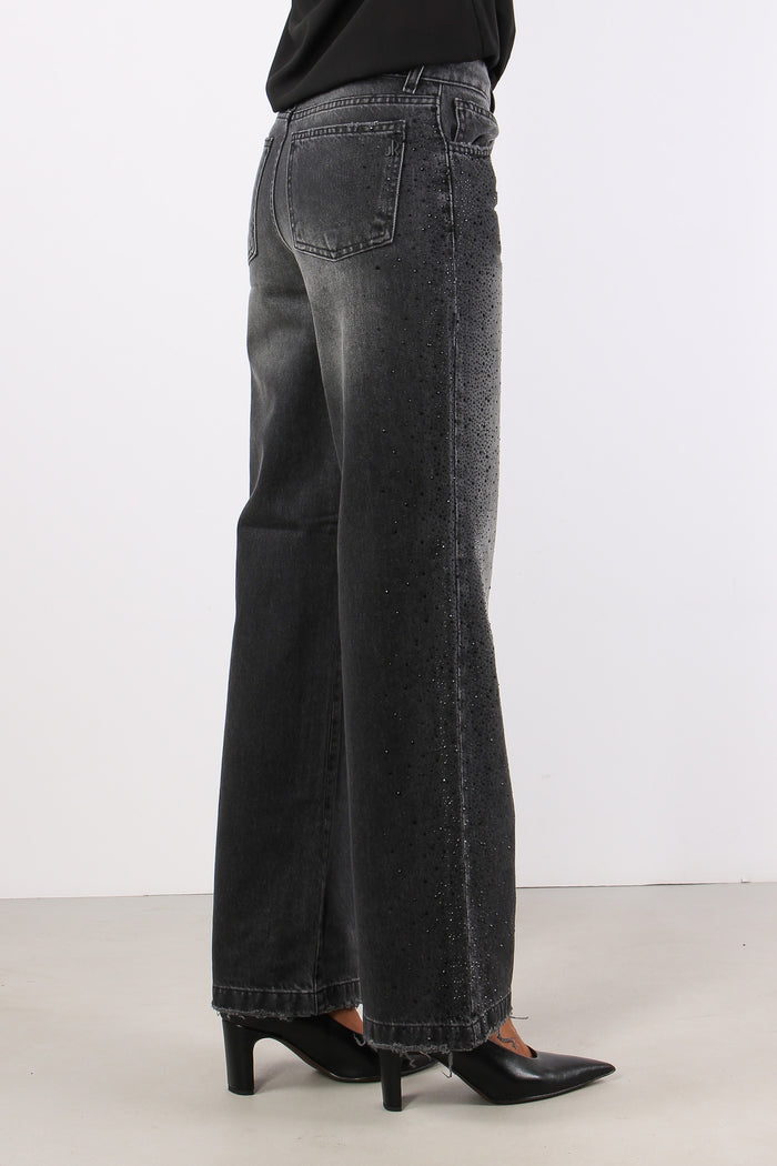 Elllelong Jeans Boy Cascata Strass Black-6