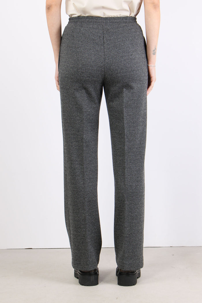 Zelma Pantalone Spinato Jersey Grigio-4
