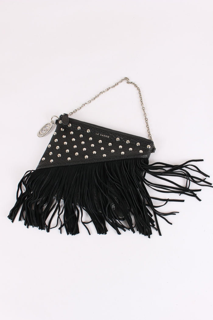 Tracolla Patta Borchie Frange Black-6