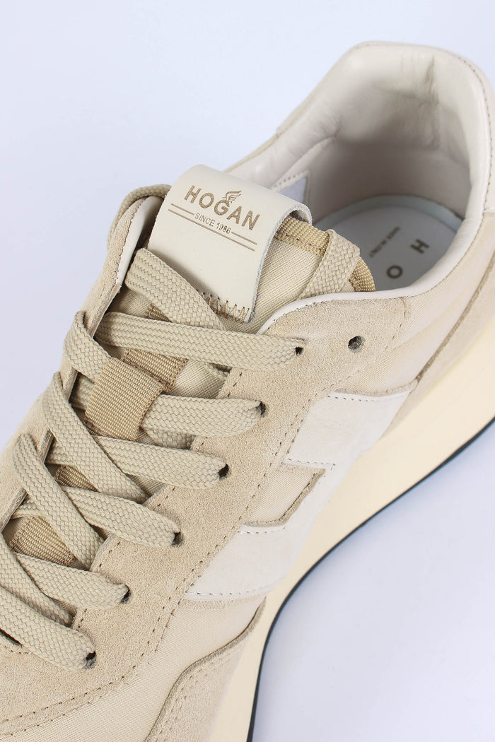 Sneaker Bimateriale Patch Sabbia-4