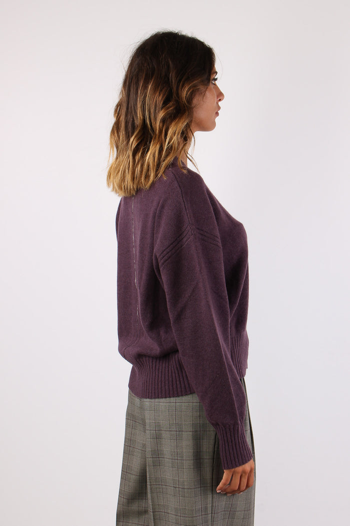 Vienna Cardigan Misto Lana Prugna-6