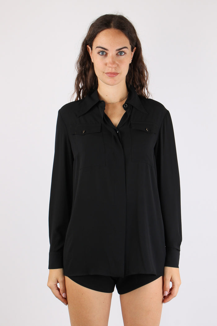 Camicia Viscosa Taschine Black-6