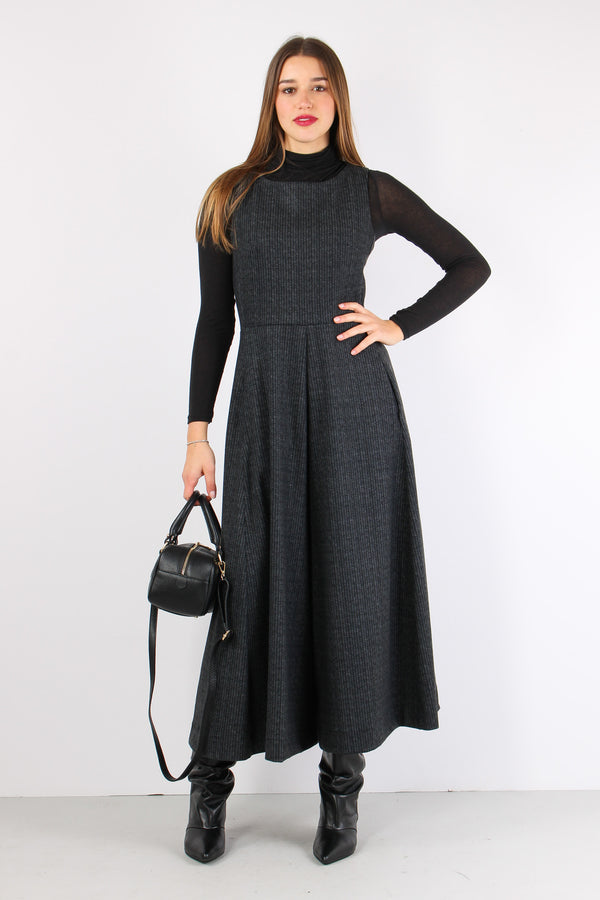 Tuta Pantalone Palazzo Grigio/nero