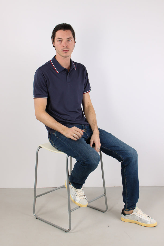 Hari Polo Collo Righe Navy Blue-9