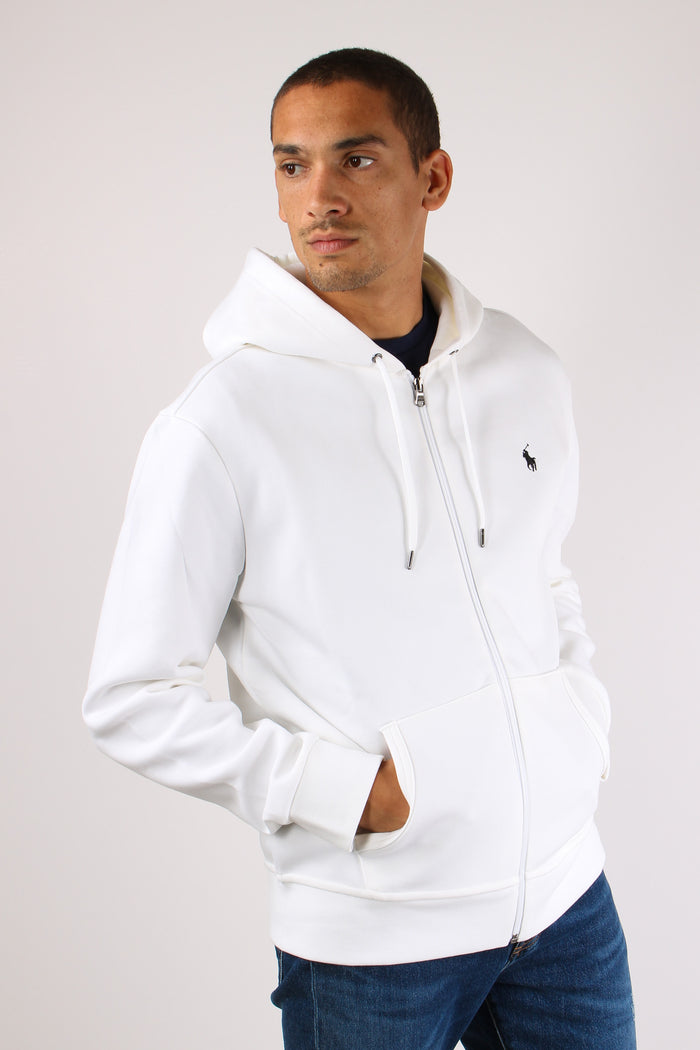 Felpa Tecnica Zip Cappuccio Double Knitwhite-3