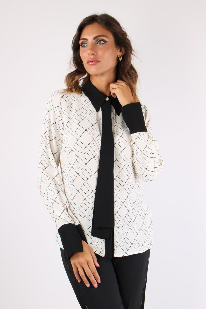 Blusa Cravatta Milk/nero-7