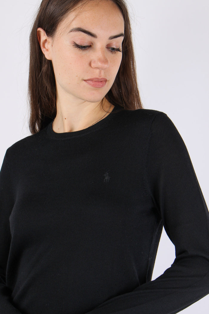 Maglia Girocollo Lana Polo Black-8