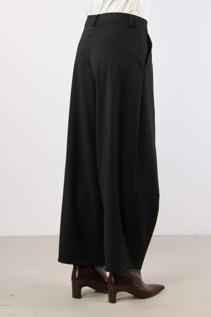Pantalone Balloon Fresco Lana Nero-6