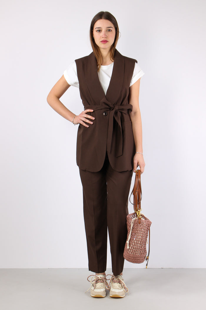 Memphis Pantalone Dritto Elastico Chocolate-3