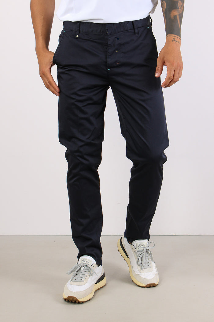 Pantalone Chino Rasatello Blu-2