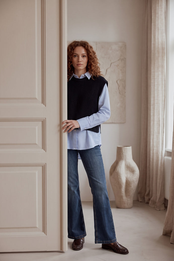 Gilet Apertura Laterale Blu