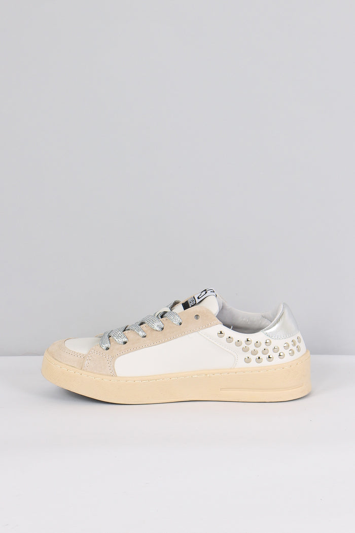 Sneakers Enjoy Star Borchie Bianco/argento-7