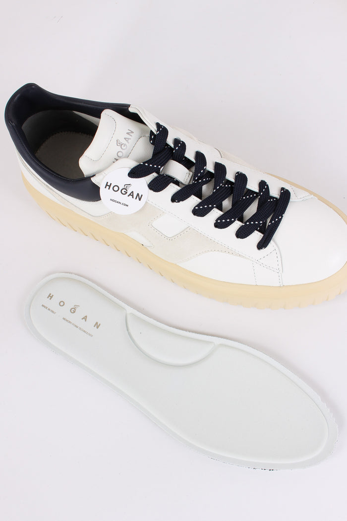 Sneaker Platform Nappa Bianco/blu-5
