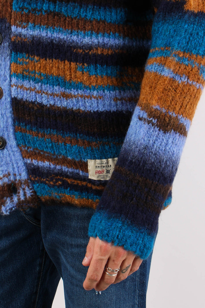 Cardigan Riga Indefinita Blu/ruggine-7