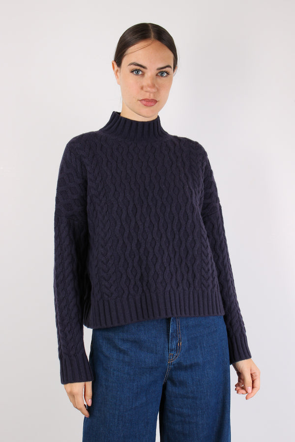 Yard Maglia Over Trecce Blu-2