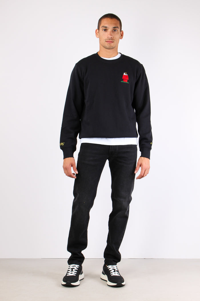 Felpa Logo Piccolo Laterale Nero-2