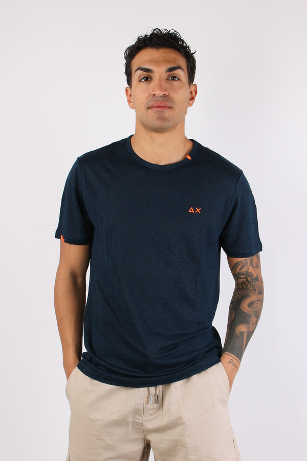 T-shirt Basica Lino Navy Blue