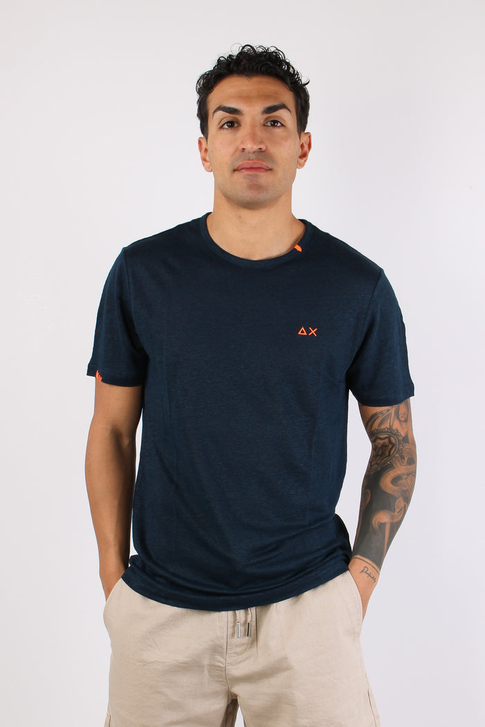 T-shirt Basica Lino Navy Blue