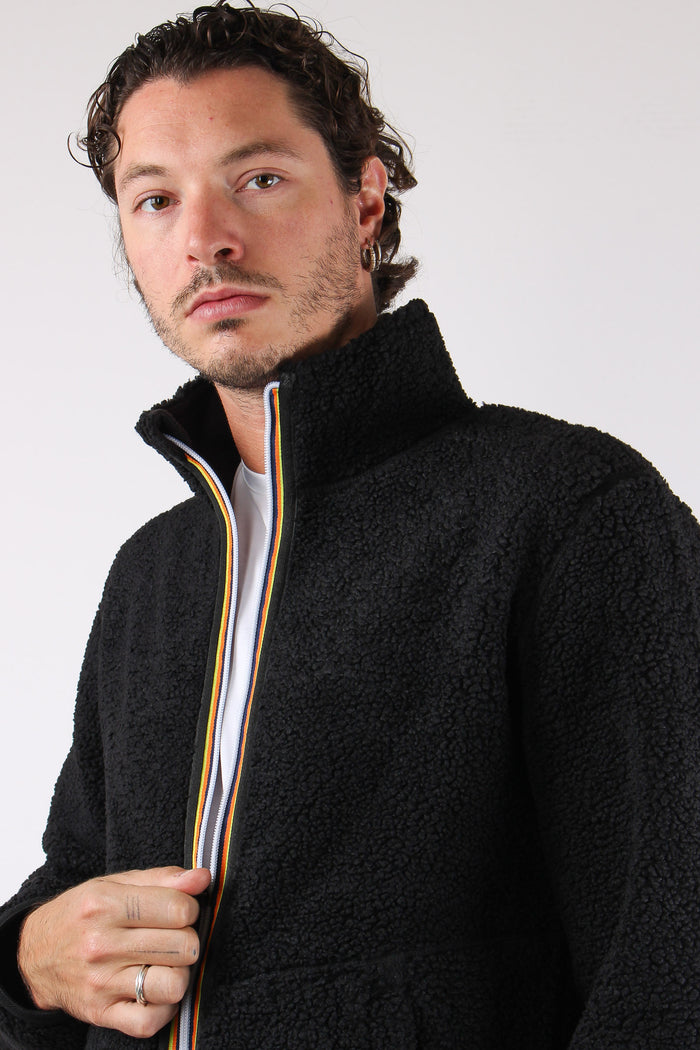 Felpa Teddy Reversibile Collo Black/p-black P-6