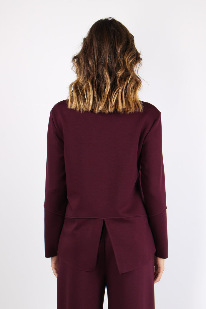 Felpa Girocollo Modal Vino-5