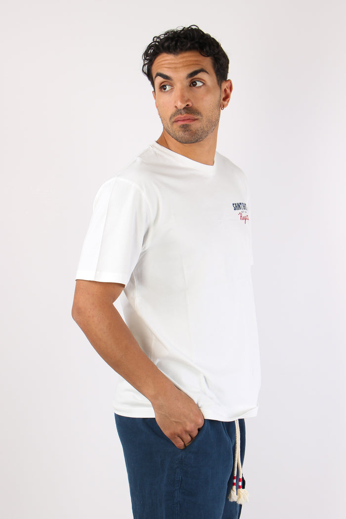 T-shirt Stampa Scritta Bianco-6