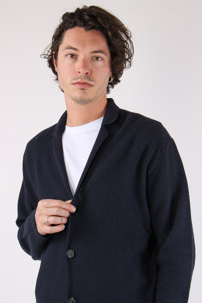 Cardigan In Maglia Navy-7