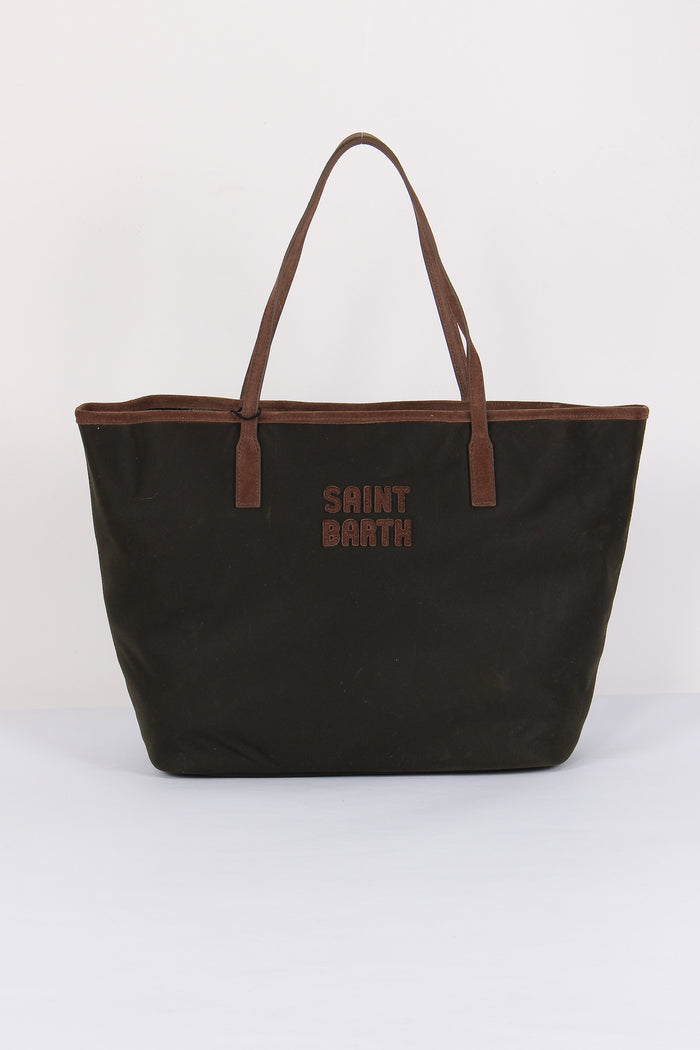 Borsa City Ricamo Logo Military Green