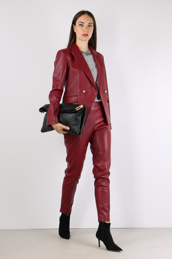 Maren Pantalone Ecopelle Bordeaux