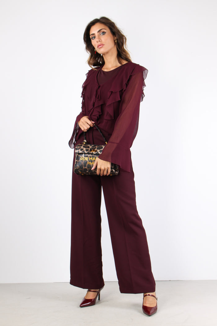 Camicia Rouge Crepe Bordeaux-6