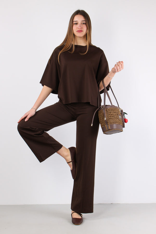 Pantalone Fluido Slim Moro