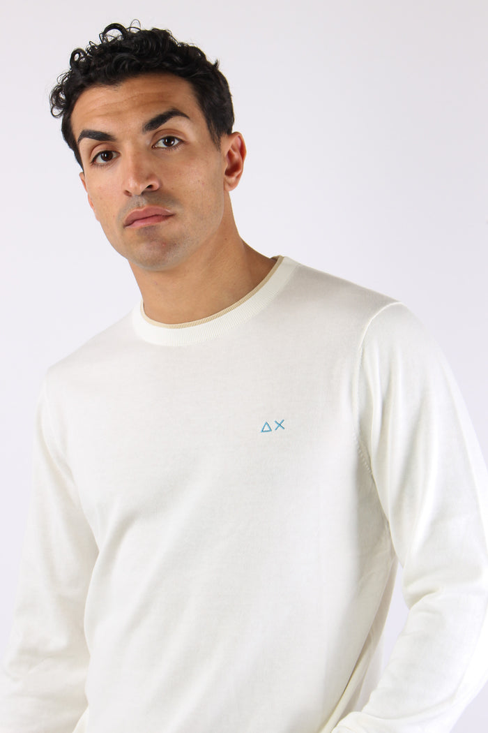 Maglia Collo Contrasto Bianco-7