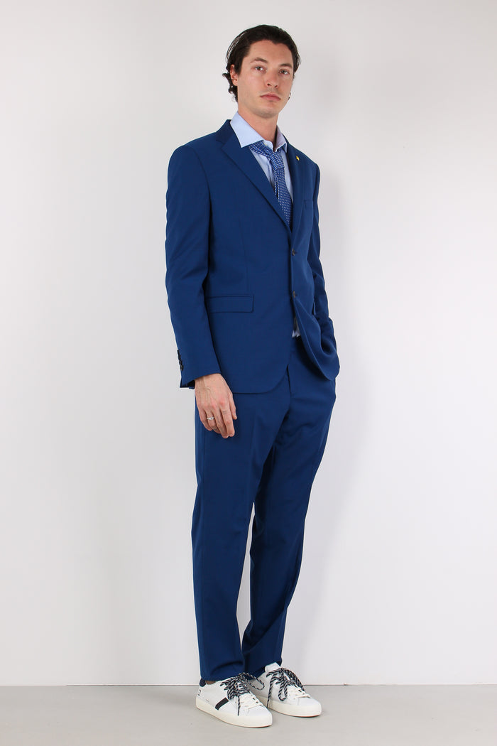 Abito Misto Lana Slim Blu Aperto-7