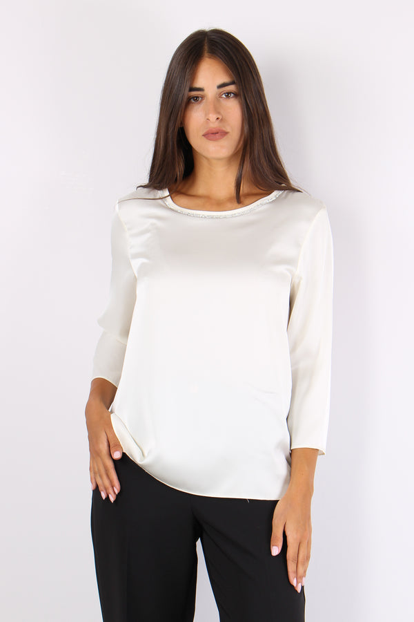 Fui Casacca Fluida Strass Ivory