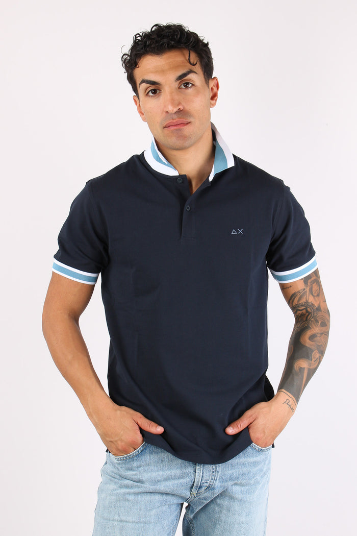 Polo Collo Bicolor Blue Navy-2