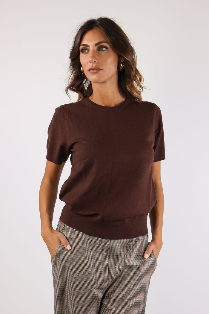 Maglia Girocollo M/m  Viscosa Cacao-6