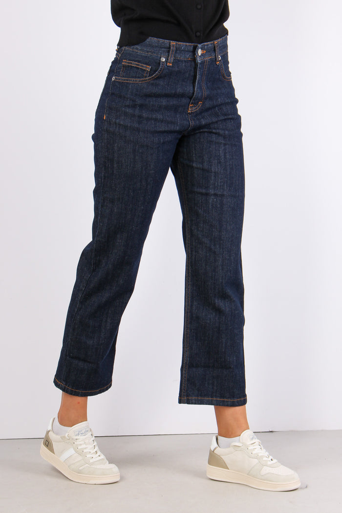 Denim Gamba Dritta Risvolto Denim-8