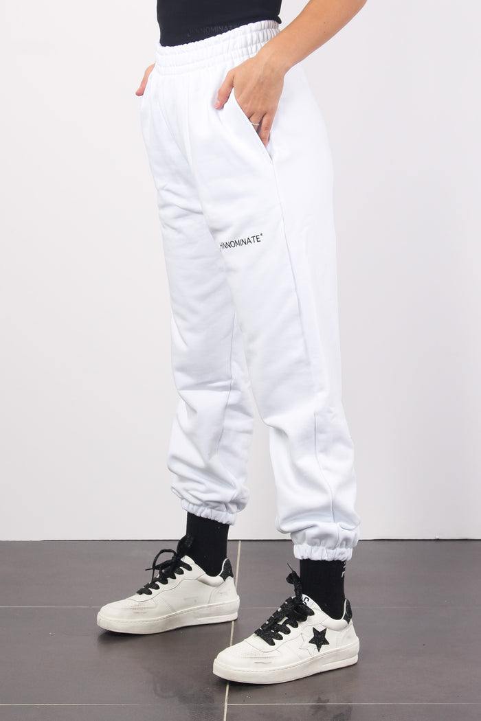 Pantalone Felpa Basico Bianco-5