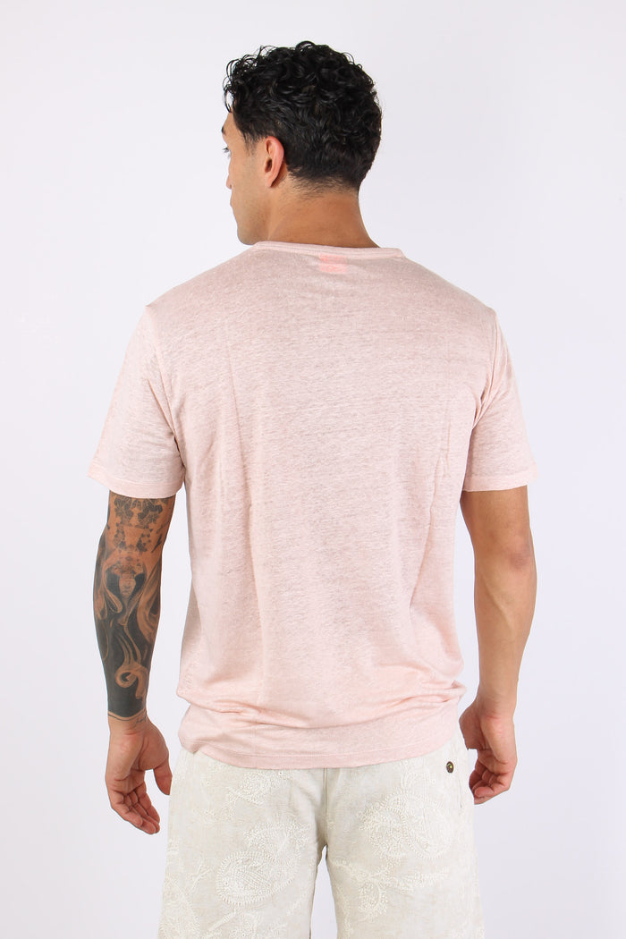 T-shirt Basica Lino Porcellana-4