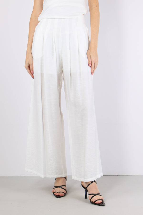 Pantalone Gamba Larga Pences Bianco-2