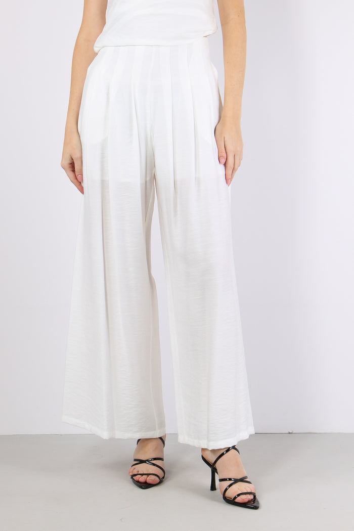 Pantalone Gamba Larga Pences Bianco-2