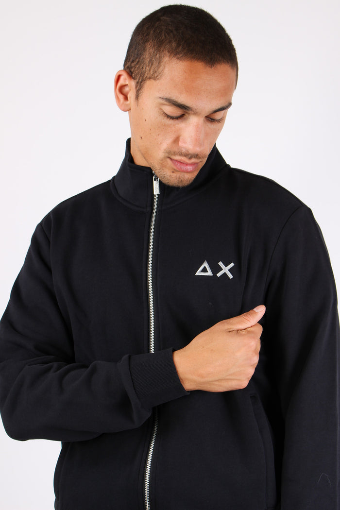 Felpa Collo In Piedi Zip Nero-8