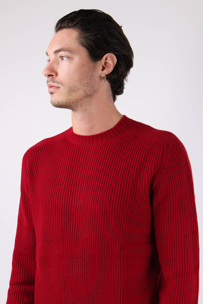 Maglia Giroccolo Misto Lana Burgundy Red-7